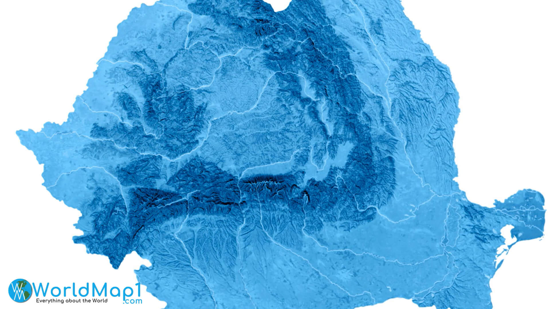 Romania Terrain Map